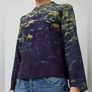 Diane Top in Green Poppies